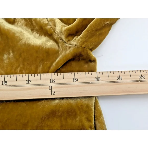 NWT Anthropologie Melody Chartreuse Yellow Velvet Tunic Dress Sz Xs $148 - Picture 10 of 12